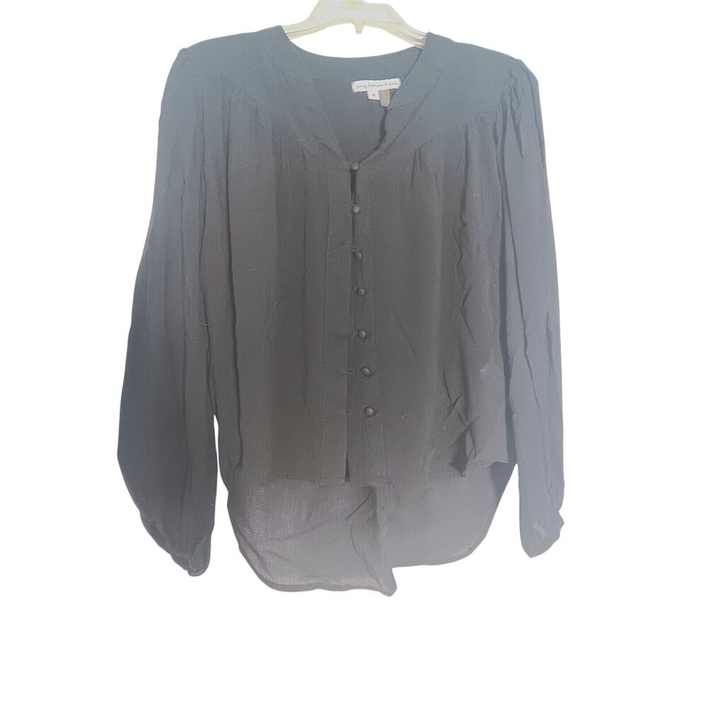 Young Fabulous and Broke Black High Low button front Blouse size S